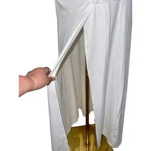 NWOT Halara White Ruched Lace Up Open Back Bodycon Pencil Maxi Dress Size M thumbnail 4
