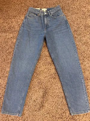 H&M High Waist Mom Jeans Women's Size 4 Blue Denim Ankle Length thumbnail 1