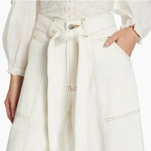 Farm Rio Belted Wide-Leg Twill Pants M thumbnail 8