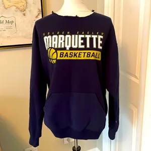 Super Cool Cut Navy Blue Marquette University Basketball Sweatshirt thumbnail 3