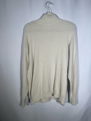 Wilfred Free Aritzia Womens Cream Soft Half Knit Turtleneck Sweater Medium thumbnail 5