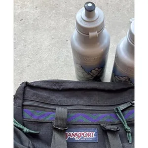 Vintage 90s Jansport Fanny Pack Purple Waist Hiking Belt Bag + 2 Bottle Holders thumbnail 12