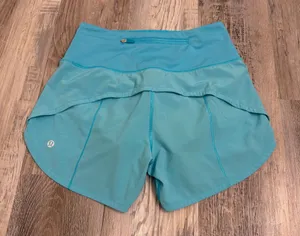Lululemon blue speed up shorts size 2 thumbnail 1