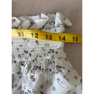 Cleobella x Arrows & Bow Organic Cotton Floral Smocked Ruffle Mini Skirt White M thumbnail 4