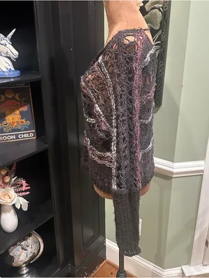 Free People Boho Mixed‑Material Woven Knit Sweater – Size Medium thumbnail 8