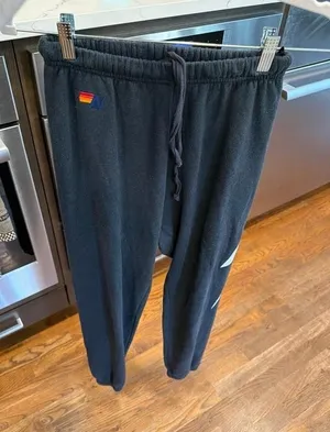 Aviator Nation bolt fleece jogger sweatpants black bolt women's small nwot thumbnail 1