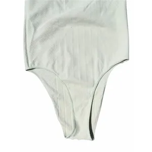 Anthropologie Mint Ribbed One Piece Swimsuit Sage Green Small Bodysuit Minimal thumbnail 10