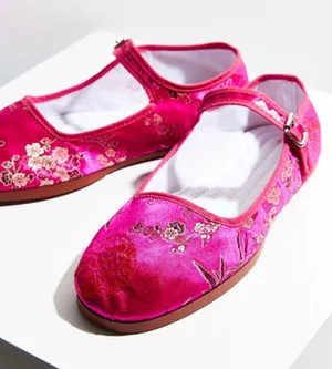 Urban Outfitters Satin Pink Mary Jane Shoes thumbnail 1