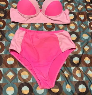 Light Pink pink block pattern LG Bikini Set thumbnail 1