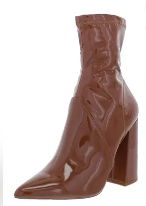 Steve Madden Glossy‎ Brown Heeled Boots thumbnail 1