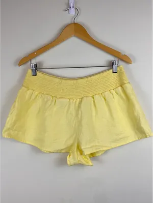 Aritzia Sunday Best Rivette Linen Shorts Lemonade Yellow 100% Linen Medium thumbnail 3