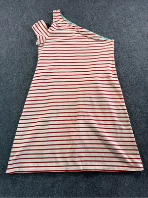 Maeve Anthropologie Dress Small One Shoulder Stripe Red White Summer Party Boat thumbnail 4
