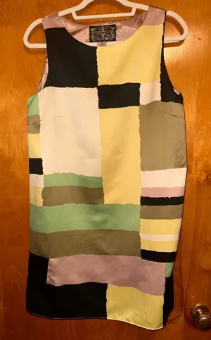 Anthropologie x James Coviello Colorblock Shift Dress - Multicolor sz M thumbnail 1