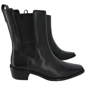 Tory Burch‎ Womens Black Leather Square Toe Chelsea Ankle Boots 143257 Size 6.5M thumbnail 2