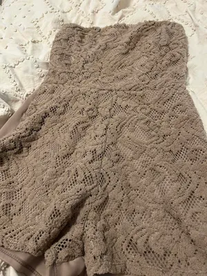 Tan strapless romper thumbnail 2