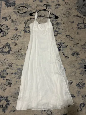 ZARA White Linen Dress thumbnail 2