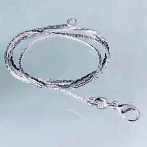 Brand New 18" Inches Sterling Silver Soft Bone Necklace thumbnail 3