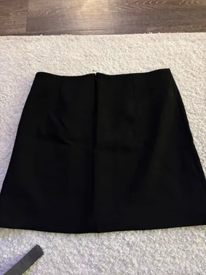 NWT Anthropologie Maeve Black Floral Appliqué Mini Skirt. Size 14 thumbnail 8