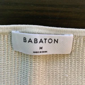 BABATON Beige Ribbed Knit Tube‎ Top Bandeau M Neutral Basic Capule Layering thumbnail 3