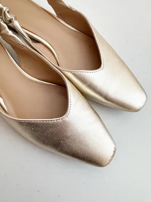 Sam Edelman Omina Slingback Ballet Flats Size 6 Gold Metallic Boho Classic Chic thumbnail 3