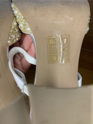 Dolce Vita Ivory Strappy Mules with Gold Pearl Beaded Toe - Size 7.5 thumbnail 6