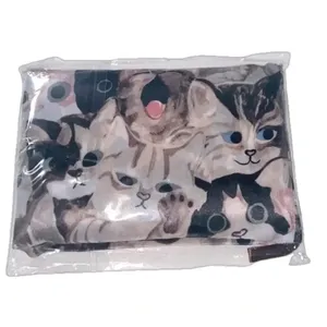 New cat print tote bag shopping bag beach bag library‎ bag kitty bag reusable thumbnail 2