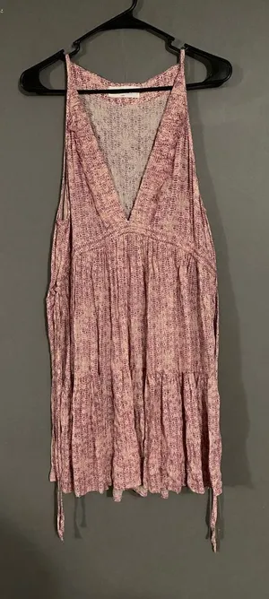 American Threads Long V Neck Tiered Dress Size Large thumbnail 1