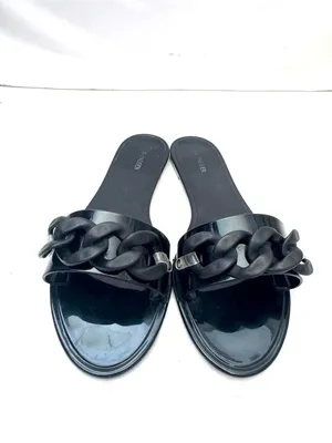 Steve Madden Dovie Black Sandals Slides Size 10 thumbnail 2