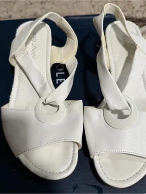 Easy Street Women’s White Slingback Sandals Open Toe Hook & Loop 8W Size 8 thumbnail 2