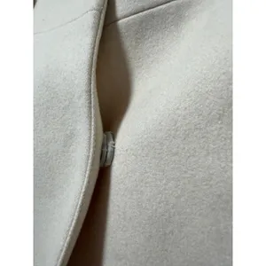 Nine West Womens Cream Wool Blend Double Breasted Cropped Pea Coat Jacket Size 6 thumbnail 6