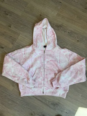 White Fox Boutique Pink Camo Cropped Hoodie thumbnail 2