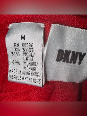 DKNY Vintage Red Wool Mohair Cardigan Sweater Sz M Made in Hong Kong thumbnail 9