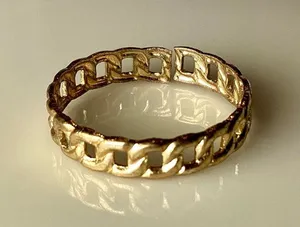Chain Link Shaped Gold Tone Fashion Ring thumbnail 1