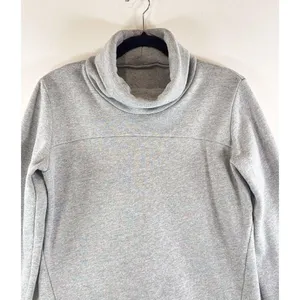 ALO Yoga Women Sweatshirt Gray Haze Turtle Neck Pullover Thumbhole Cozy Small thumbnail 6