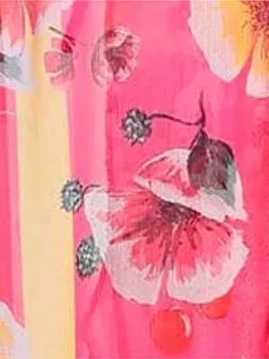 PEPITA Floral Pink & Yellow Lace-Trim Dressing Gown size 8 thumbnail 6