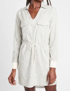 Athleta Zumba Printed Shirtdress In Viper Grey thumbnail 1