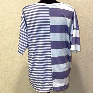 Boohoo Baggy Purple & White Striped Shirt thumbnail 2