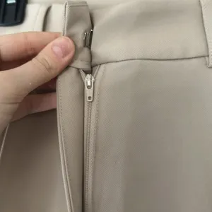 Commense Solid Wide Leg Pants Without Belt size small Tan thumbnail 4