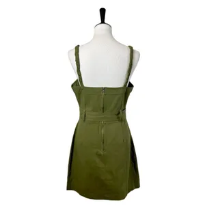 Storia Utility Dress A-line Pockets Button Front Olive Green Women’s Size L NWT thumbnail 4
