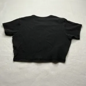 Vans Womens Ribbed Short Sleeve Crop Top Black Size L thumbnail 2