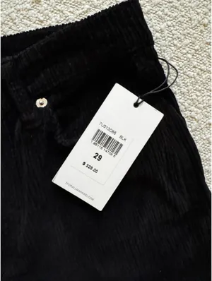 Black Ultra High-Rise Corduroy 7 For All Mankind Slim Kick Pants thumbnail 5
