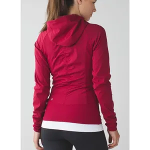 Lululemon In Flux Jacket Reversible Full Zipper Hooded in Cranberry Red Size 6 thumbnail 2