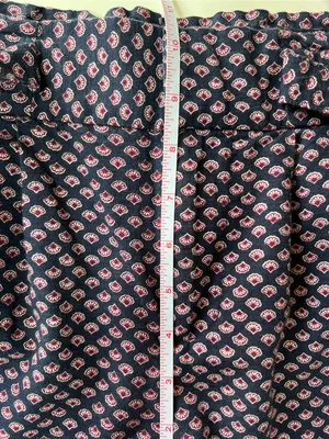 Gap Cropped Paperbag Waist Pants Navy Print Tie Waist Size 8 Capri thumbnail 14