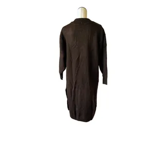 NWT H&M Knit Sweater Dress Wool Blend In Dark Brown thumbnail 9
