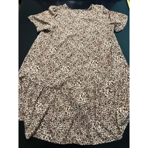 A New Day Leopard Print V-Neck‎ Tiered Babydoll Mini Dress Brown XL thumbnail 5