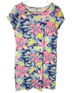 Lilly Pulitzer Size Medium Marlowe Head in the Sand Pima‎ Cotton Shirt Dress thumbnail 1
