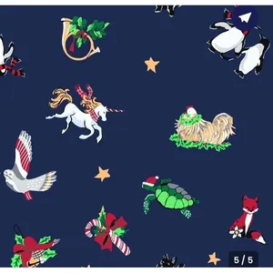 Nwt Vera Bradley Women's Christmas Pajama Shirt Top Only SP‎ Snow Globe Motifs thumbnail 4