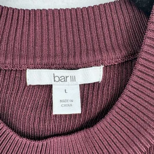 Bar III Ribbed Knit Dress Womens Large Burgundy Open Back Bodycon Midi Maxi Fall thumbnail 5