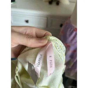 Lace Trim Cami Top Sparkle & Fade Pastel Yellow Babydoll Cottagecore Tank Medium thumbnail 3