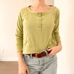 Vintage White Stag Green Quarter Sleeve Top thumbnail 2